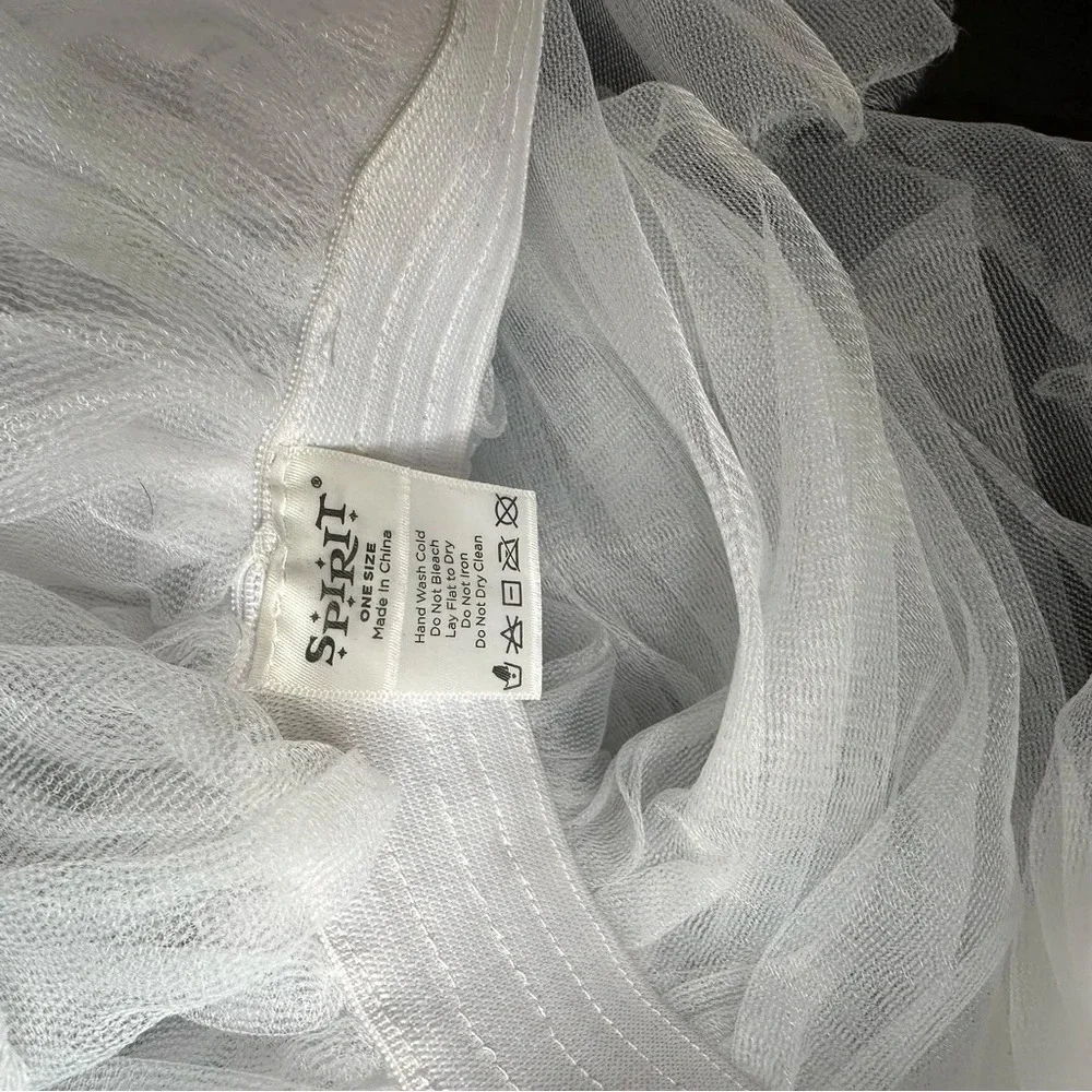Spirit Halloween White Tutu Organza One Size Fits Most Costume Angel, etc.
